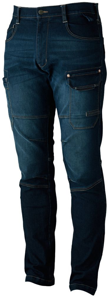 [5883シリーズ]カーゴパンツ（ノータック）（ストレッチデニム）（消臭テープ付） [SOWA-5888]<br>ブルーブラック